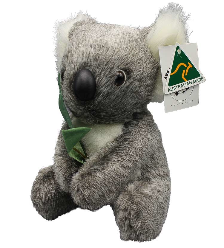 Koala With Leaf Aus Made 20cm