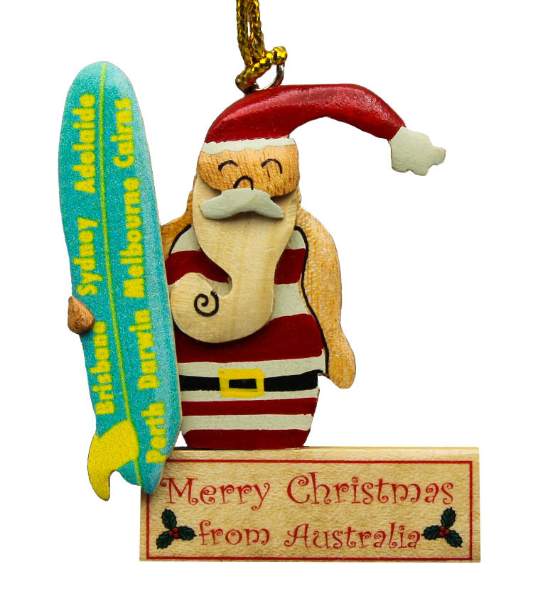 Surfing Santa Christmas  Decoration  Australia the Gift 