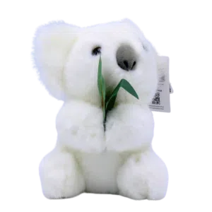 Australian Made White Koala with Eucalyptus Leaf Plush Toy 20cm