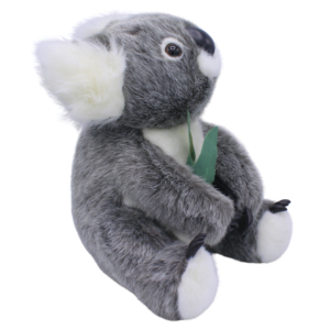 10668 Side of Australian Made Koala with Eucalyptus Leaf Plush Toy 23cm