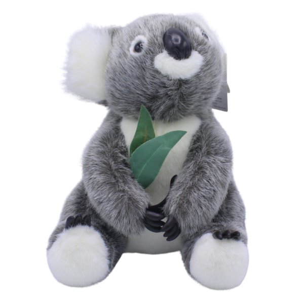10668 Front of Australian Made Koala with Eucalyptus Leaf Plush Toy 23cm