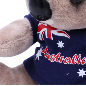 10751 Close Up of Koala with Flag T-shirt Plush Toy