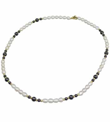 Iron Ore & Freshwater Pearl Necklace