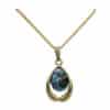 Gold Paua Shell Pendant Necklace