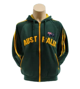 Green and Gold Australia Zip-up Hoodie