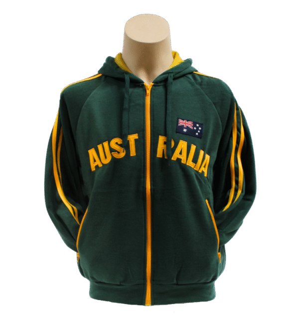 green hoodie front