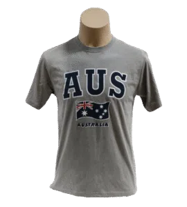 Grey Australian Flag Aus T-Shirt