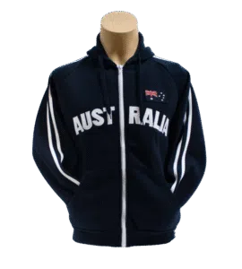 Navy and White Zip-up Hoodie