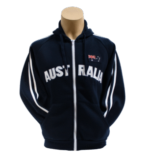 navy and white hoodie front
