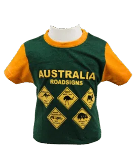 Green and Gold Roadsign Kids T-Shirt