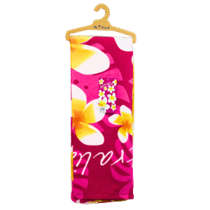 30017 Front Pink Frangipani Beach Towel