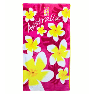 Pink Frangipani Beach Towel