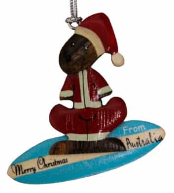 Surfing Christmas Ornament