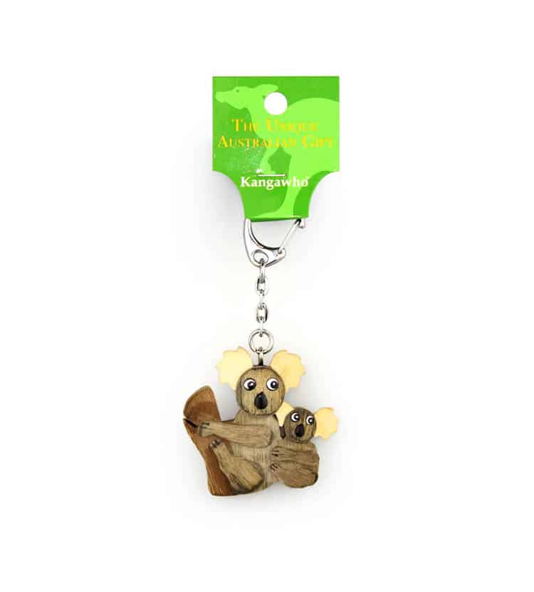 Key Ring Koala & Baby Wood | Australia the Gift | Australian Souvenirs ...