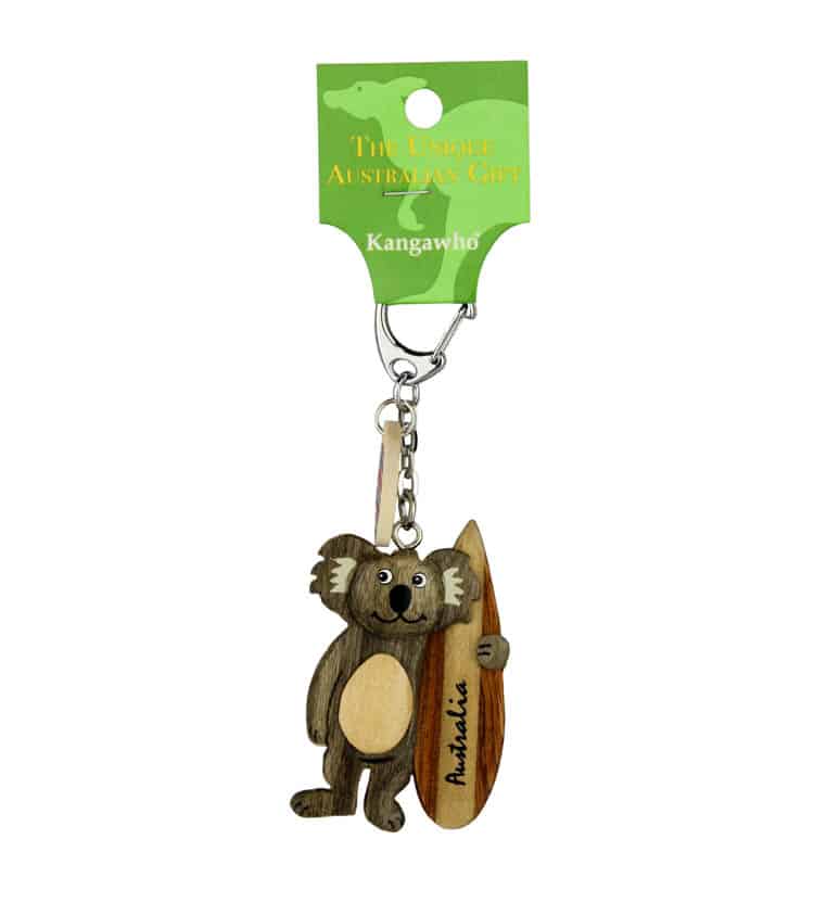 Key Ring Koala Surfboard Wood | Australia the Gift | Australian ...