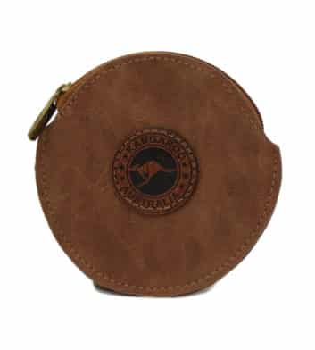 Suede Leather Round Coin Bag