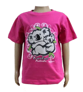 Hot Pink Koala and Baby Kids T-Shirt