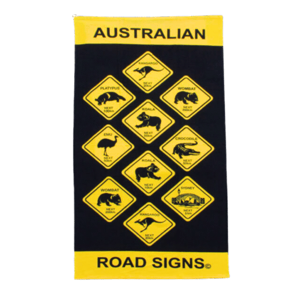 30957 Open Australian Roadsigns Beach Towel