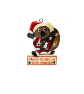 Santa Koala with Sack Christmas Ornament