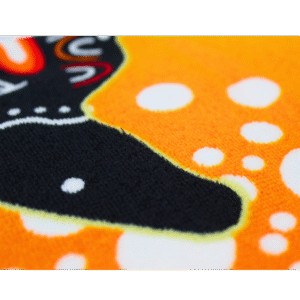 30947 Close Up of Orange Dot Kangaroo Beach Towel