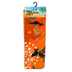 30947 Front of Orange Dot Kangaroo Beach Towel