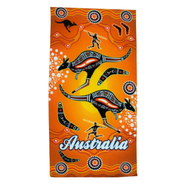 30947 Open Orange Dot Kangaroo Beach Towel