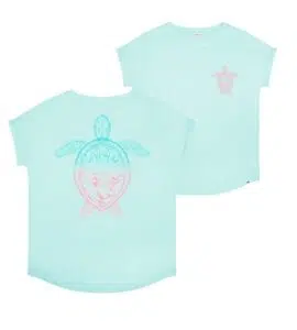 Blue Sunrise Turtle Womens T-Shirt
