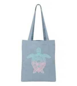 Blue Sunrise Turtle Tote Bag