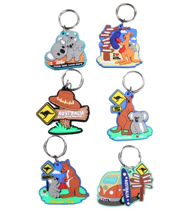 Australiana Rubber Keyring Pack - Australia's No1. Souvenir Store