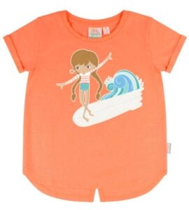 Peach Surfer Girl Girls T-Shirt