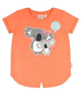 Peach Cuddle Koala Girls T-Shirt
