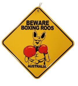 Metal Boxing Kangaroo Roadsign