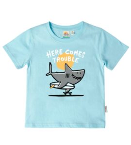 Sea Blue Skater Shark Boys T-Shirt