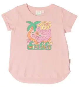 Coral Wild and Free Girls T-Shirt