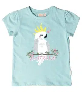 Aqua Pretty Cockatoo Girls T-Shirt