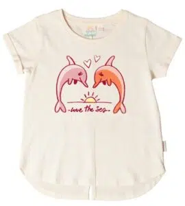 Ivory Dolphins Play Girls T-Shirt