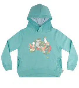 Aqua Oz Floral Map Girls Hoodie