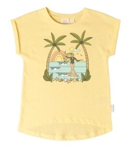 Yellow Sunset Surfer Girls T-Shirt