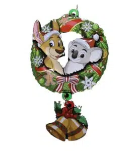 Koala and Kangaroo Wreath Christmas Ornament