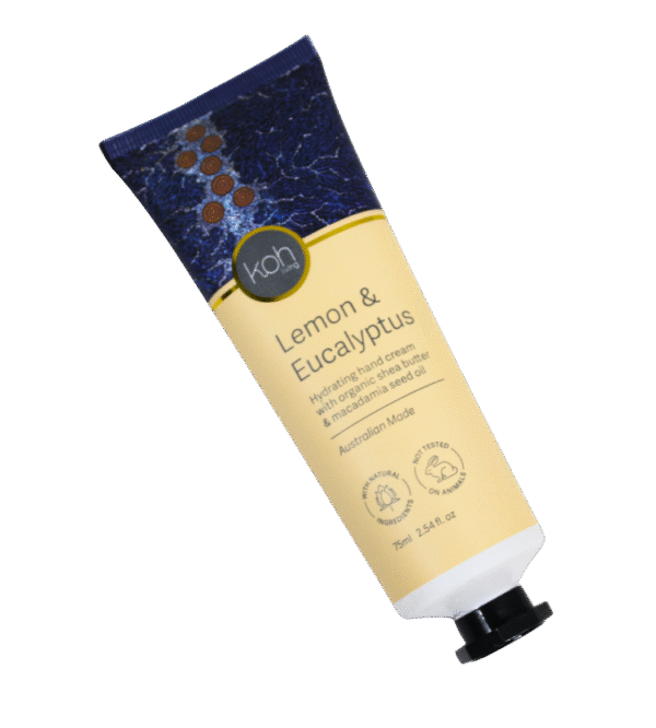 Lemon & Eucalyptus, hand cream tube font