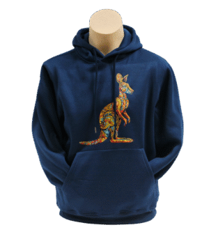 Hoodie Front with kangaroo graphic visible