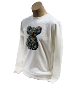 Jumper right with mosaic Koala graphic visible