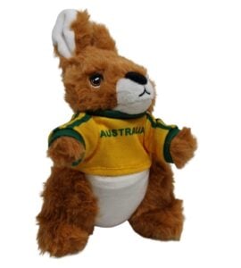 Kangaroo with Gold T-Shirt Plush Toy