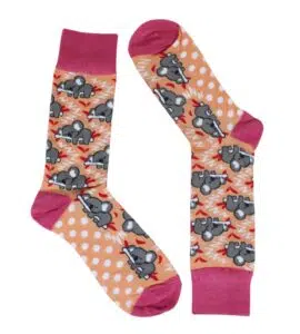 Peach Sleeping Koala Socks