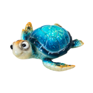 54666 Blue Happy Turtle Marble Magnet