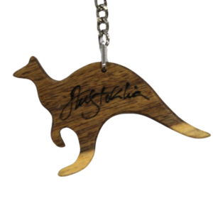 70874 Back of Wooden Dot Kangaroo Keyring Close Up