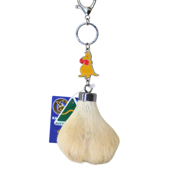 71940 Front Of boxing Roo Scrotum Keychain