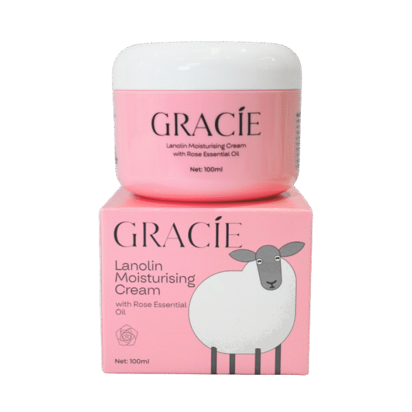91812 Front of Gracie Lanolin Rose Essential Oil Cream