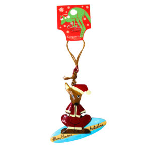 12101 Front of Surfing Santa Kangaroo Christmas Ornament
