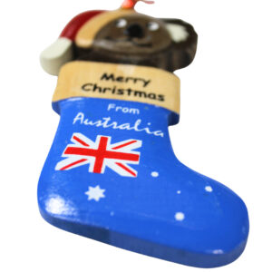 12104 Close Up of Koala in Stocking Christmas Ornament